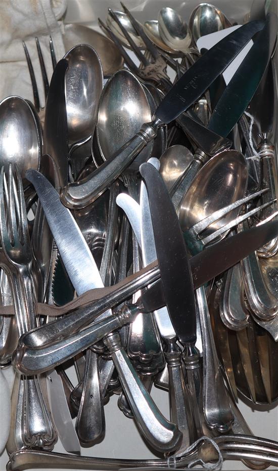 A quantity of Italian 800 white metal flatware, 71oz weighable